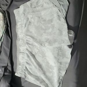 White marble running shorts
